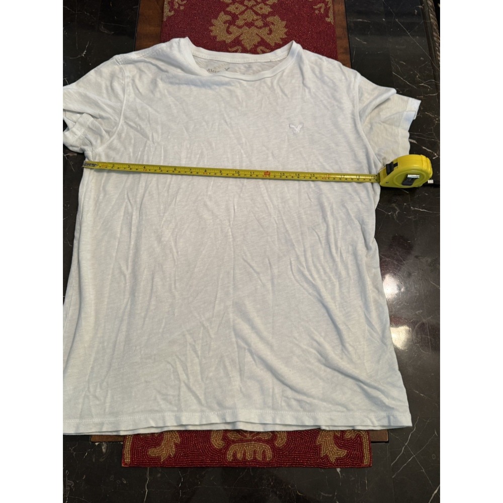 American Eagle T Shirt Mens Size M White Legend T Classic Fit Slub Knit Logo - Picture 7 of 9